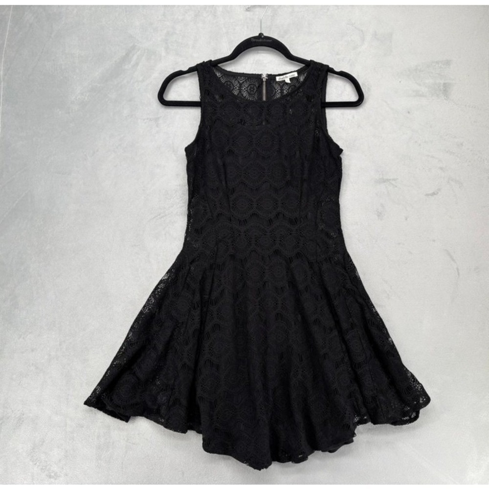 Charlotte Russe Fit Flare Dress S Black Lace Sleeveless Cocktail Whimsigoth
